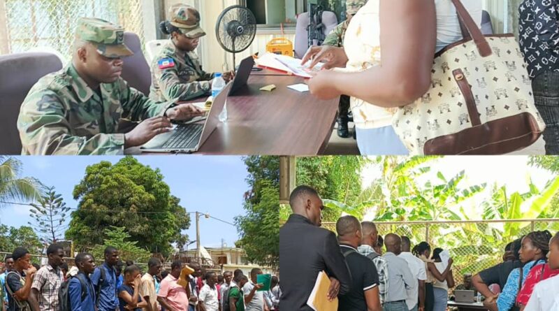 Forte affluence des jeunes déterminés à servir leur patrie au recrutement de la FAd’H à Jacmel
