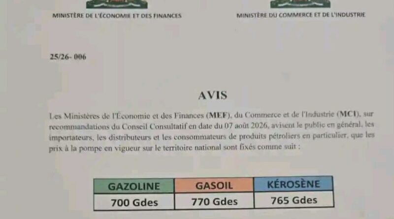 Carburants : les prix à la pompe augmentent de nouveau en Haïti