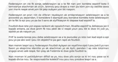 FHF soutni Wilson Isidor epi mande pou respè rete nan mitan rivalite foutbòl la