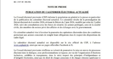 Ayiti : KEP fikse premye tou eleksyon yo pou 18 jiyè 2027, pandan ensekirite a kontinye ap bay kè sote
